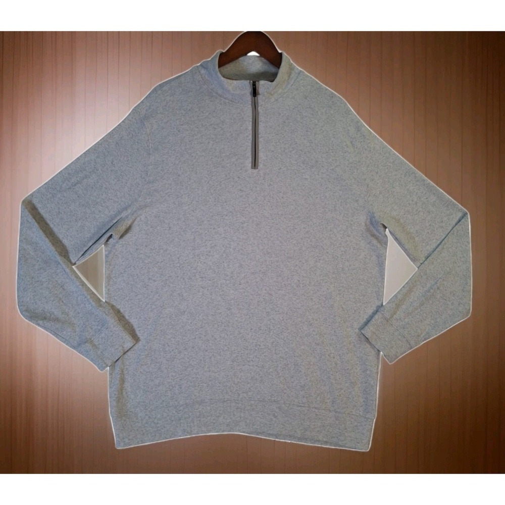 The Normal Brand 1/4 Zip Sweater Men's XL Gray Long Sleeve Pullover Stretch